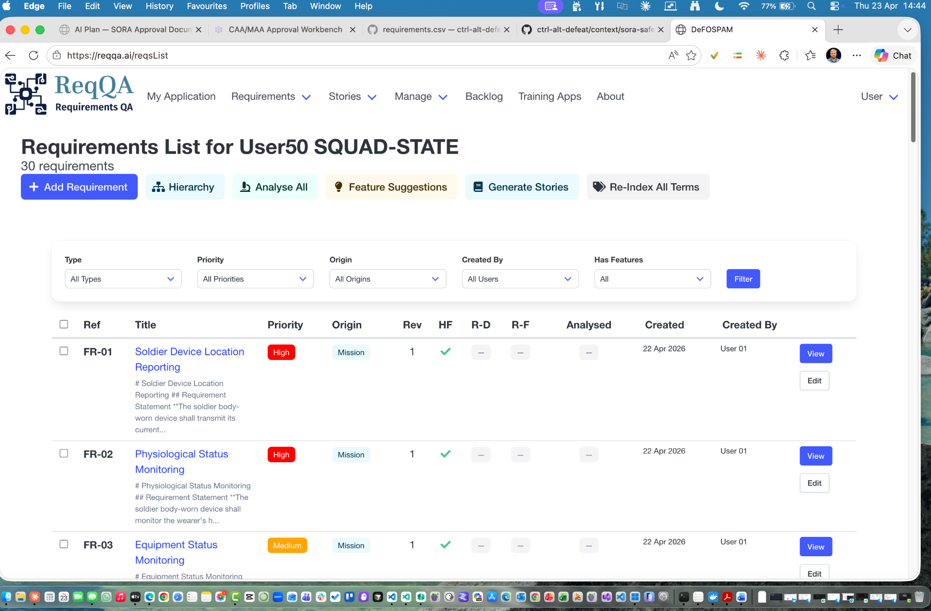 ReqQA — SQUAD-STATE Requirements List
